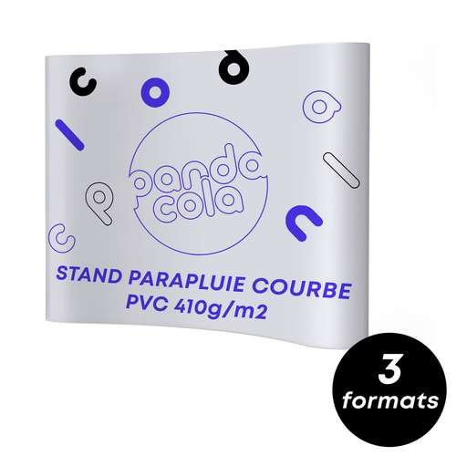 Stands parapluie - Stand parapluie publicitaire courbé en PVC polyester 410 gr/m² différentes tailles - Teba - Pandacola