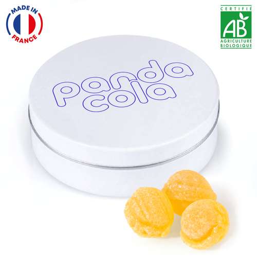 Bonbons - Boîte métal 16g personnalisable de bonbons BIO made in France - Bonu - Pandacola