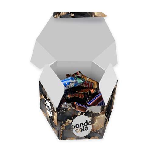 Boîtes de chocolat - Boîte de chocolat totalement personnalisable hexagonale garnie - Choco - Pandacola