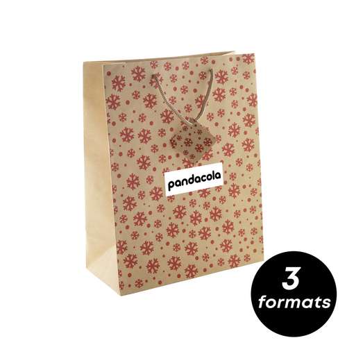 Sacs shopping - Sac cadeau publicitaire en papier kraft avec décoration de Noël - Ohohoh - Pandacola