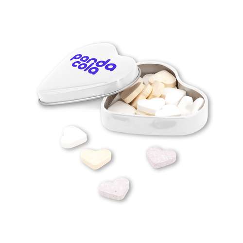 Bonbons - Boîte coeur personnalisée avec 24 gr de petits bonbons cœurs Made in Europe - Coronel - Pandacola