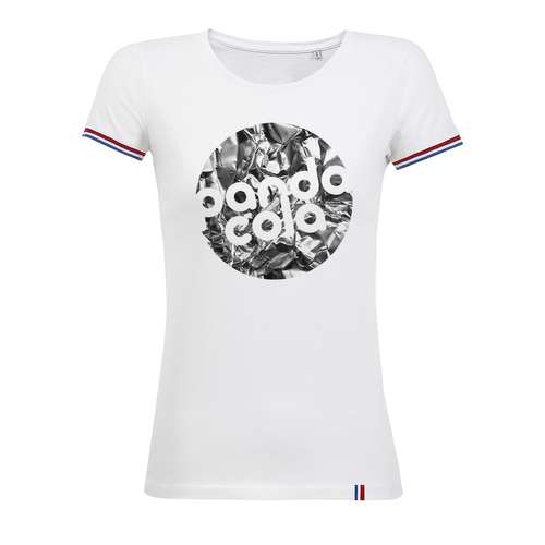 Tee-shirts - T-shirt personnalisé avec manches à rayures colorée en coton 155 gr/m² - Rainbow White - Pandacola