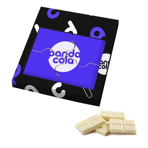 Boîtes de chocolat - Puzzle en chocolat blanc 4 pièces personnalisable - Tabi - Pandacola