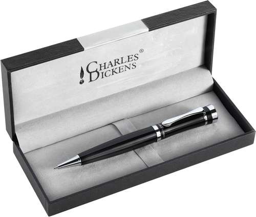 Parures stylos, rollers, porte-mines et plumes - Parure stylo bille en métal twist - Higham | Charles Dickens - Pandacola