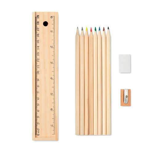 Crayons de couleur - Ensemble écriture et coloriage personnalisé dans un étui en bois - Todo Set - Pandacola