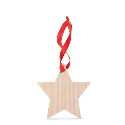 Autres décorations de Noël - Etoile de Noël publicitaire en bois à accrocher - Rouba - Pandacola