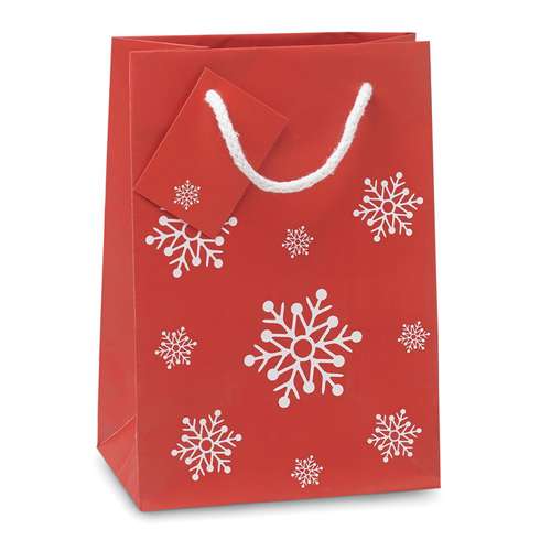 Sacs cadeaux - Sac publicitaire cadeau de Noël avec motifs flocons - Clausbag - Pandacola