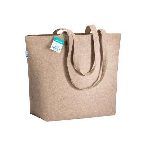 Sacs shopping - Sac personnalisable en coton recyclé avec soufflet 280 gr/m² - Ranpli - Pandacola