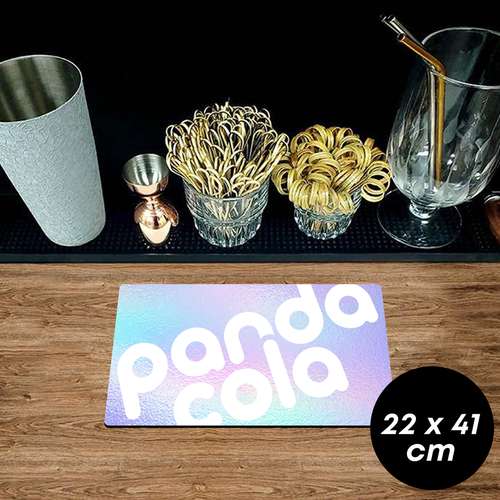 Sous-bocks/Sous-verres - Tapis de bar publicitaire caoutchouc 1,5 mm - 22x41cm - Pandacola