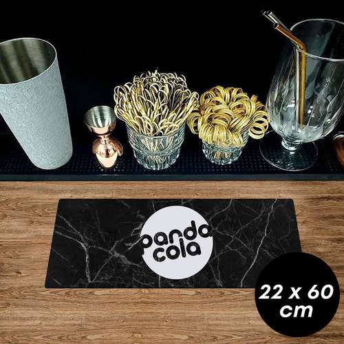 Sous-bocks/Sous-verres - Tapis de bar publicitaire caoutchouc 1,5 mm - 22x60cm - Pandacola