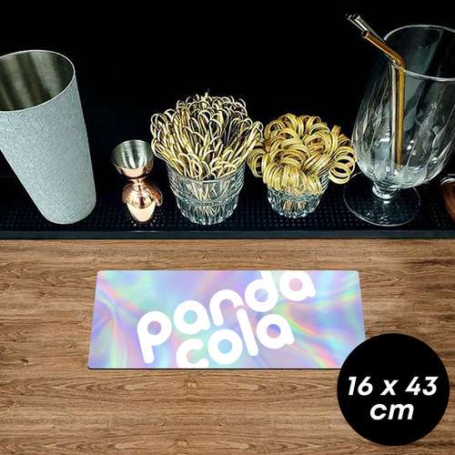 Sous-bocks/Sous-verres - Tapis de bar publicitaire caoutchouc 1,5 mm - 16x43 cm - Pandacola