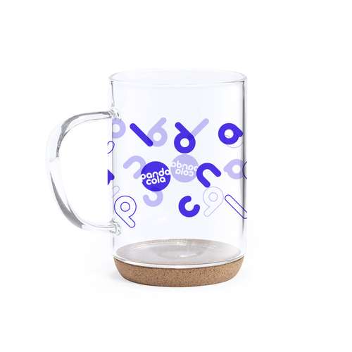 Mugs - Mug en verre personnalisable avec base en liège 450 ml - Inda - Pandacola