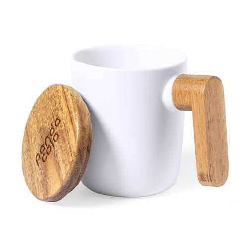Mugs - Tasse personnalisée en céramique et bois 350 ml - Harun - Pandacola