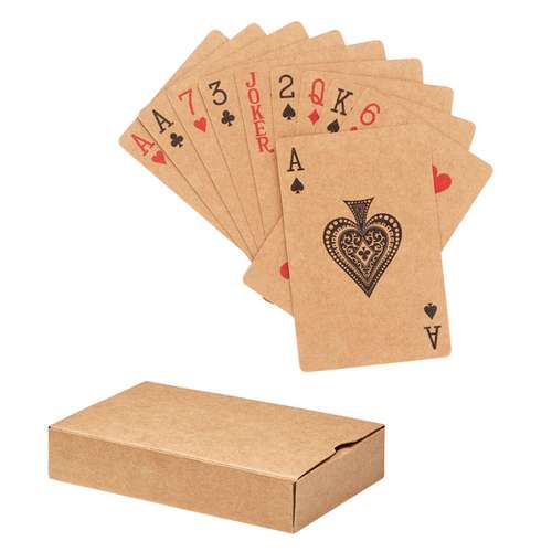 Jeux de 54 cartes - Jeu de 54 cartes en papier recyclé et boîte en papier recyclé personnalisable - Aruba+ - Pandacola
