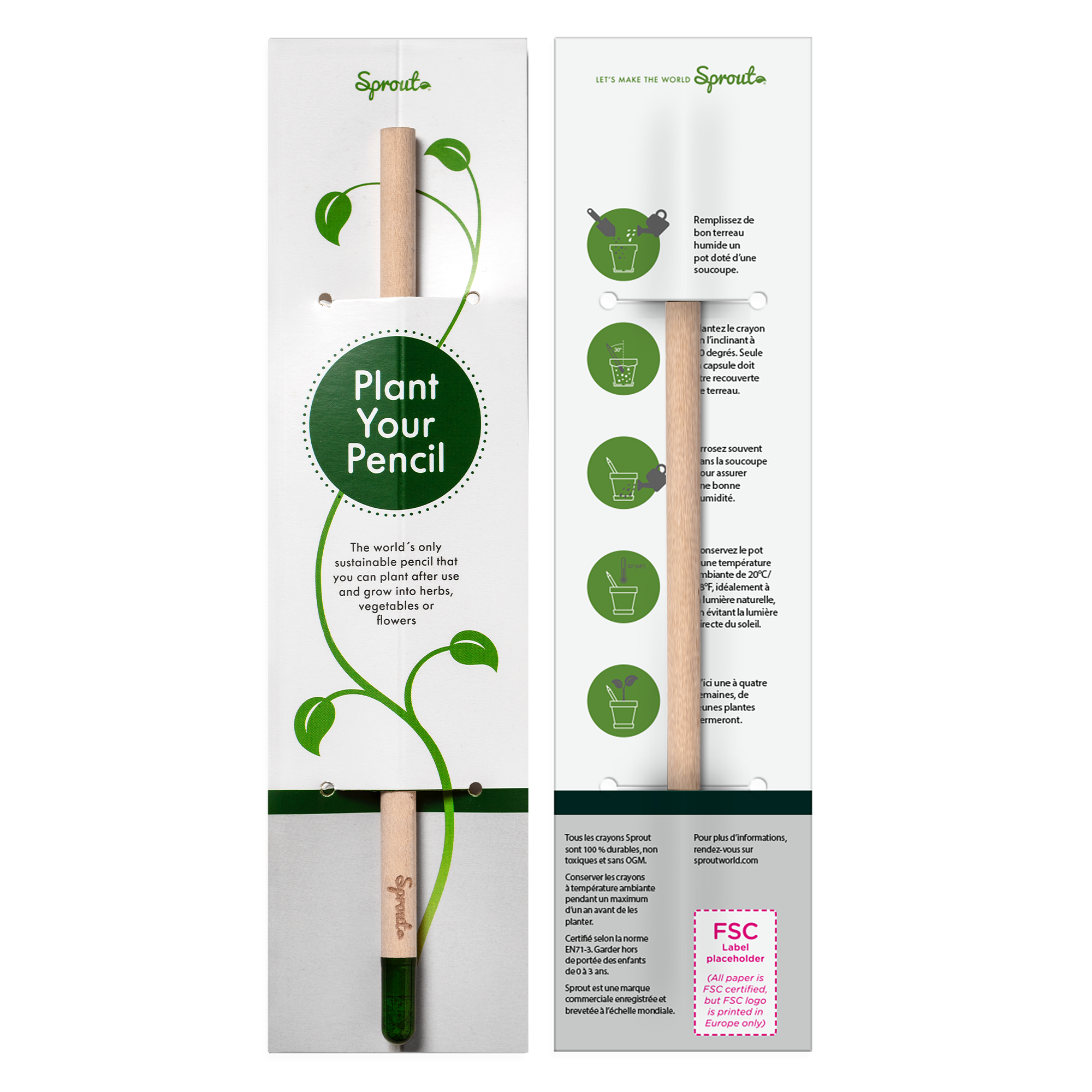 Bloc-notes publicitaire A4 en papier végétal et crayon à graines