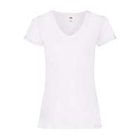 T-shirt col V blanc fruit of the loom femme publicitaire personnalisé