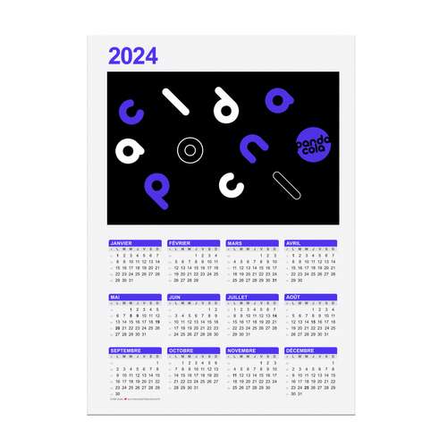Calendrier de bureau - Calendrier publicitaire 2024 recto 12 mois différents formats - Holmes - Pandacola