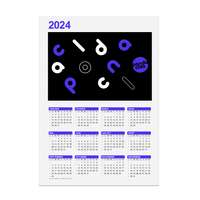 Calendrier publicitaire 2024 recto 12 mois différents formats - Holmes - Pandacola