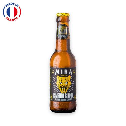 Bouteilles de bières - Bière blonde de 33 cL, 75 cL et 5L - Rimshot blonde vol. 4,6% - Made in France | Mira® - Pandacola