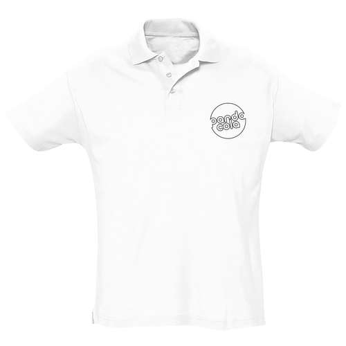 Polos - Polo publicitaire blanc homme à manches courtes en coton peigné 170 gr/m² - Summer - Pandacola