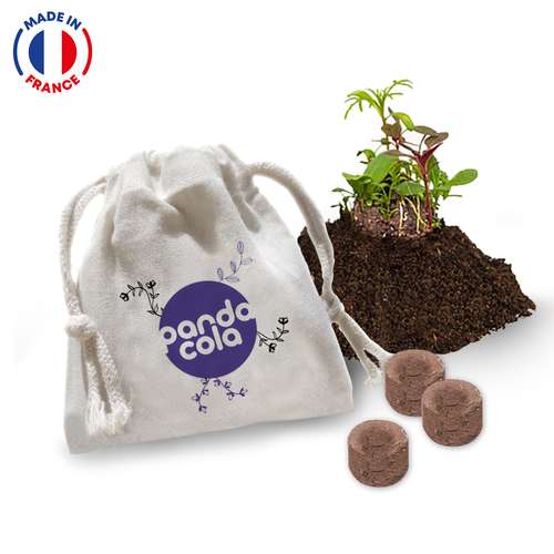 Sachets de graines - Baluchon personnalisable de 12 bombes à fleurs - Made in France - Pandacola