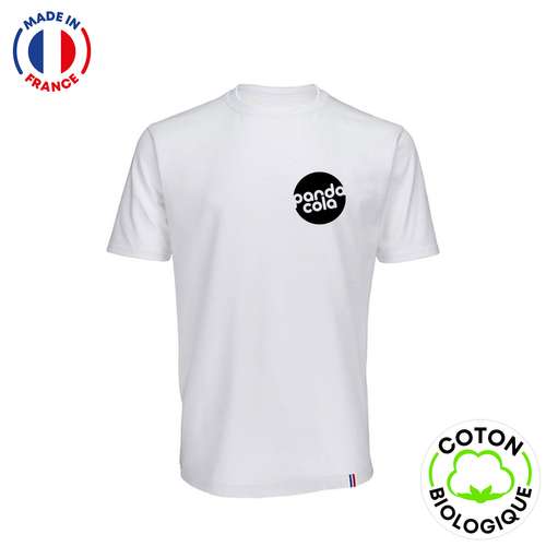 Tee-shirts - T-shirt unisexe personnalisable en coton biologique 240gr/m² - Made in France - Hugo white| VADF® - Pandacola