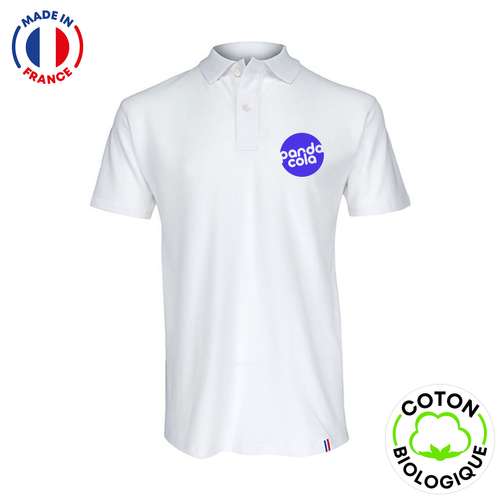 Polos - Polo personnalisable en coton biologique 220 gr/m² - Made in France | VADF® - Paul white - Pandacola