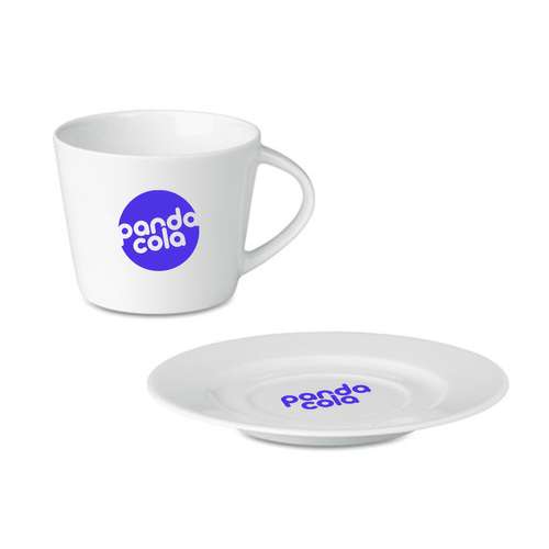 Tasses à café - Tasse personnalisable en porcelaine 180 ml avec sous de tasse - Posai - Pandacola