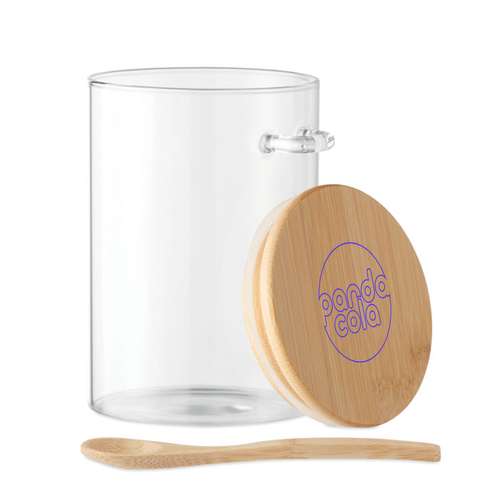 Boîtes de conservation alimentaire - Bocal en verre personnalisé avec couvercle et cuillère en bambou - Conser - Pandacola