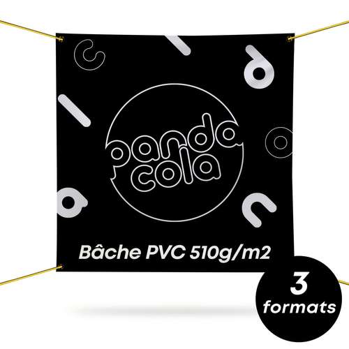 Bâches et banderoles - Banderole promotionnelle pro en PVC 510 gr/m² avec quadrichromie recto différents formats - Erbil carré - Pandacola
